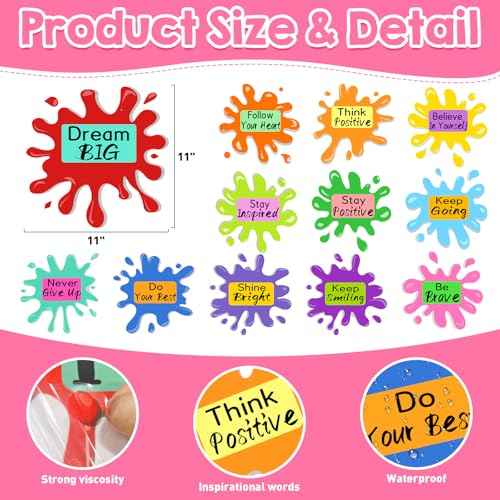 Large 11" Motivational Inspirational Floor Stickers for Classroom Decorations, Positive Saying Hopscotch Game Floor Decals, Back to School Wall Decor Sticker Decal for Kindergarten Preschool (B)