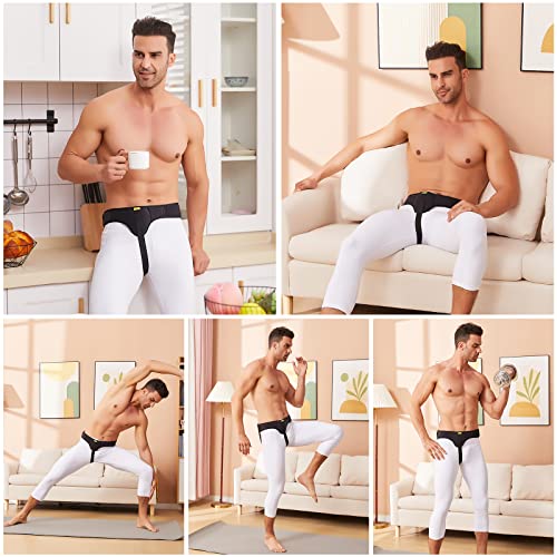 Inguinal Hernia Belt for Men & Women | Single-Side Precision Support (Left/Right) | Medical-Grade Post-Surgery Truss with Adjustable Waist Strap | Black, L (35.5"-41.5" Hip)