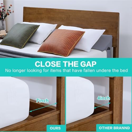 SLIGUY Full Size Bed Wedge Pillow Headboard Pillow Mattress Wedge Bed Gap Filler Fill The Gap (0-7") Between Your Headboard and Mattress for Sleeping Backrest Pillow（Grey 54"x10"x6"