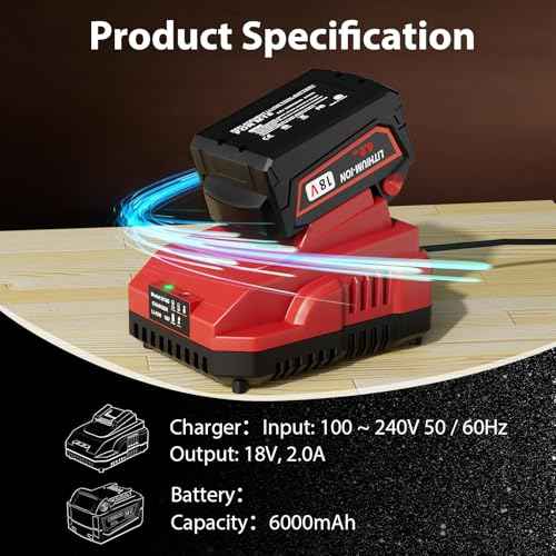 LP 18V 6.0Ah Battery and Charger Set Compatible with Milwaukee M-18 Batteries and Charger,18V Lithium Ion Battery for Cordless Power Tools