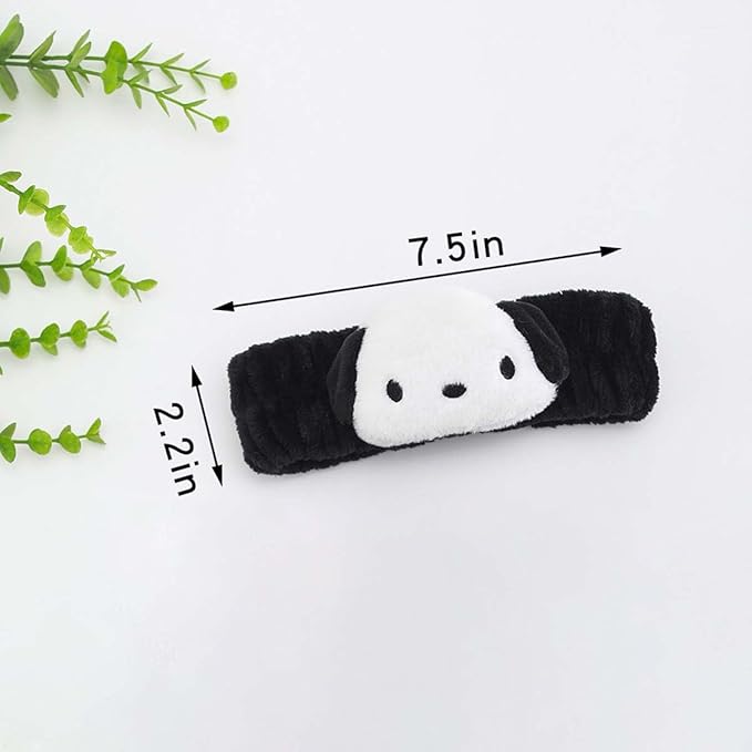 Kawaii Spa Headband for Washing Face, Make Up, Party; Soft, Stretchy, Comfortable; Black; 1 Count (Pack of 1) for Women