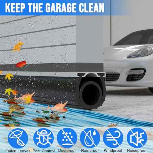10 FT Garage Door Seals Bottom Rubber, Heavy Duty U+O Ring Garage Door Bottom Seal with Aluminium Track Retainer Kit, Universal Garage Door Weather Stripping for Home Garage Protection
