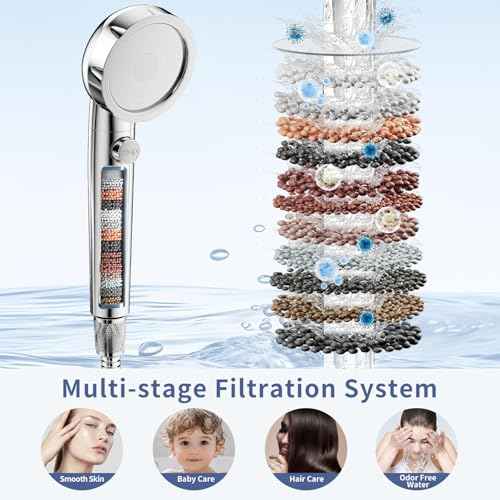 SINGSUO Bathtub Faucet with Sprayer, Filtered Shower Head Attaches to Tub Faucet, Metal Tub Tap with Sprayer, Bathtub Shower Attachment with 3 Adapters, 3-Mode Shower Head with ON/OFF Button (Chrome)