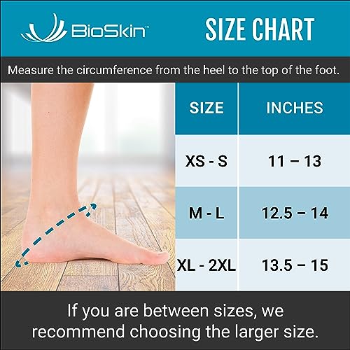 BioSkin Ankle Compression Brace - Ankle Wrap for Sprained Ankle, Post Injury Ankle Brace, Ankle Support Brace for Women and Men, Swollen Feet Relief, HSA or FSA Eligible