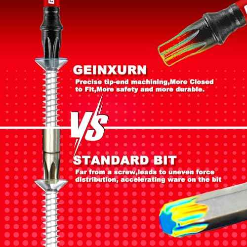 5Pieces T25 2 In. Impact Tough Magnetic Screwdriver Bit Set, #25 Torx Head Power Bits, S2 Alloy Steel Star Head T25