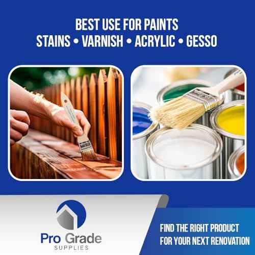 Pro Grade - Chip Paint Brushes - 12 Ea 1 Inch Chip Paint Brush Light Brown