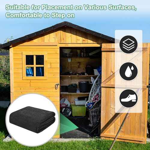 Outdoor Storage Shed Mat, 4x6 ft Waterproof Small Shed Flooring Mat for Patio Furniture Floor Protecting from Wear/Liquid/Dust/Oil, Non-Slip Carport Pad [Grey]