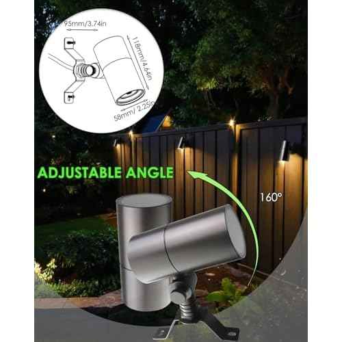 Low Voltage Landscape Lighting Spot Down Light, 12V Tree Downlight Fixture Outdoor Moonlight Cast Aluminum, Free 5W MR16 LED Bulb Stainless Steel Mounting Bracket 2-Count
