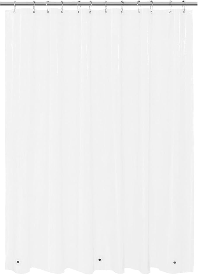 Mrs Awesome Clear Shower Curtain Liner with 3 Magnets, 69x70 Premium Flexible Sturdy Plastic Shower Curtain for Bathroom Lightweight, Waterproof, Clear