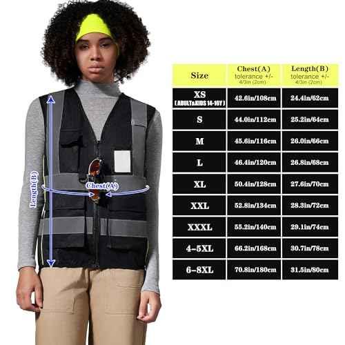 A-SAFETY High Vis Safety Vest for Women - Reflective Strips, Multi-Pockets, Zipper Closure