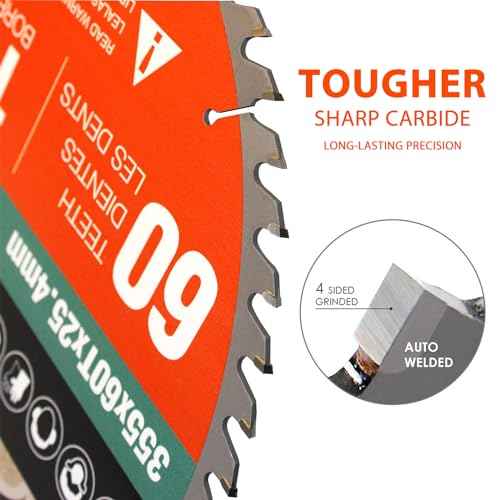 14 Inch 60-Teeth Circular Saw Blade for Cutting Wood, Plastic Laminate and Composite Materials Wood Cutting Disc