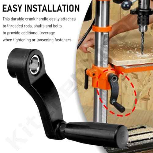 10601009A1 514007742 Drill Press Crank Handle Compatible with Sears Craftsman and Most 9/16" (14mm) Machine Shaft Handle 360¡Æ Free Rotation (6" swing diameter)