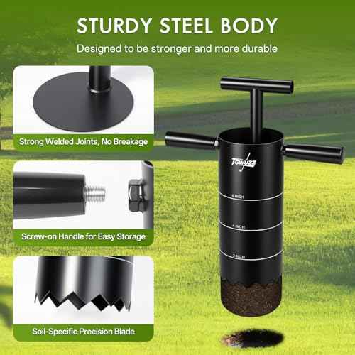 Portable Golf Hole Cutter with Detachable Grip, 4-inch and 6-inch USGA-Standard Carbon Steel Hole Digger ? Backyard, Garden, Outdoor Golf Putting Green Practice