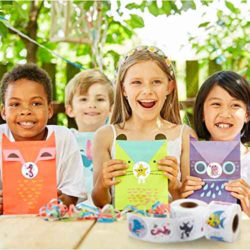 Zonon 800 Pcs Round Sea Animal Stickers, 15 Vibrant Designs Ocean Animal Stickers Roll 1.5 Inch Cartoon Sea Life Labels Adorable Decoration for Kids Ocean Party Favors Motivational Teacher Prize