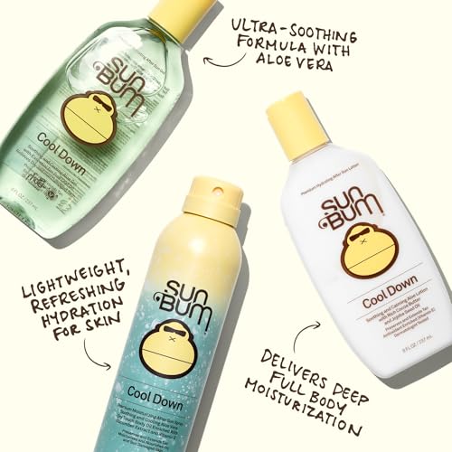 Sun Bum Cool Down Aloe Vera Lotion - Vegan After Sun Care with Cocoa Butter to Soothe and Hydrate Sunburn - 8 oz,(Pack of 2)