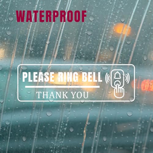 (3 PCS) Please Ring Bell Sign Vinyl Sticker Decal for Business Office Store Shop Door Wall Window Entry Notice Waterproof Durable Easy to Apply Indoor Outdoor Use 7 x 2.17 Inches