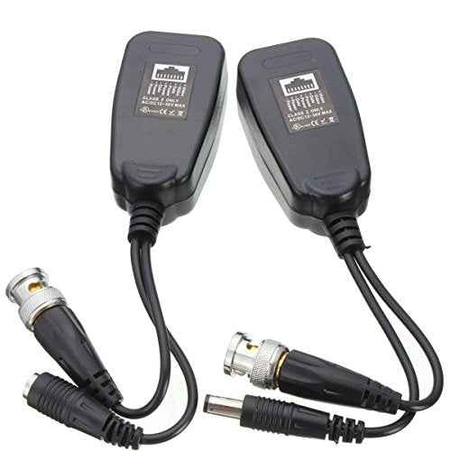 10 Pairs HD-CVI/TVI/AHD Passive Video Balun with Power Connector and RJ45 CAT5 Data Transmitter BNC Twisted Pair