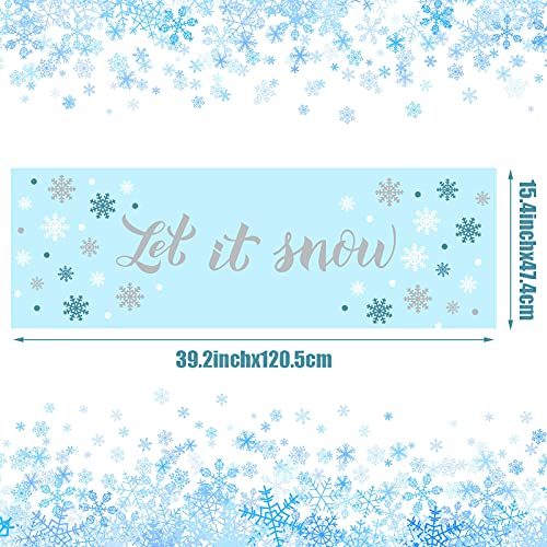 84 Pieces Christmas Wall Decals Snowflakes Wall Stickers Let It Snow Window Stickers for Home Decor Wall Art Window Bedroom Party Supplies