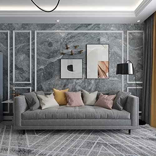 BAYYA Grey Marble Textured Wallpaper Peel and Stick Gray Granite Countertop Contact Paper Matte Thicken 16x79 inch Waterproof Adhesive DIY Wall Stickers Vinyl Decorative Film for Kitchen Bathroom