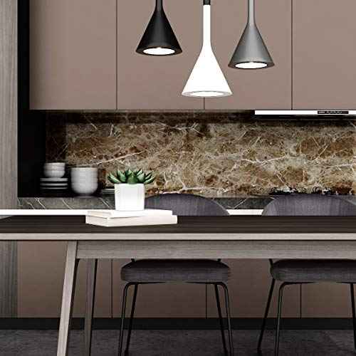 Livelynine Counter Top Covers Peel and Stick Brown Marble Contact Paper for Countertops Waterproof Wallpaper Kitchen Countertop Laminate Sheets Table Desk Cover Marble Vinyl Wrap Bathroom 15.8x78.8