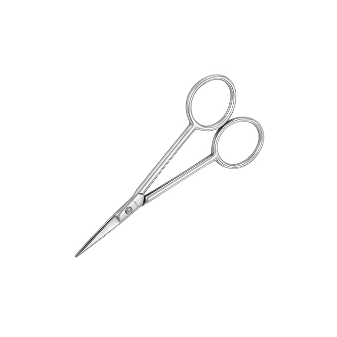 LIVINGO Premium Cuticle Scissors, 4 Inch Small Nail Scissors with Sharp Straight Blade Stainless Steel Manicure Scissors for Men & Women Trimming Nails, Beard, Eyelashes and Eyebrow