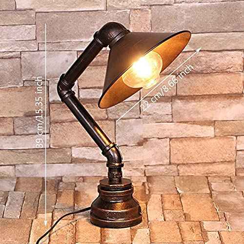 Steampunk Table Lamp, Industrial Water Pipe Lamp Retro Iron Piping Desk Lamp Vintage Nightstand Lamps for Bedroom Living Room Kitchen Caf? Dorm Pub (Not Include Bulb)