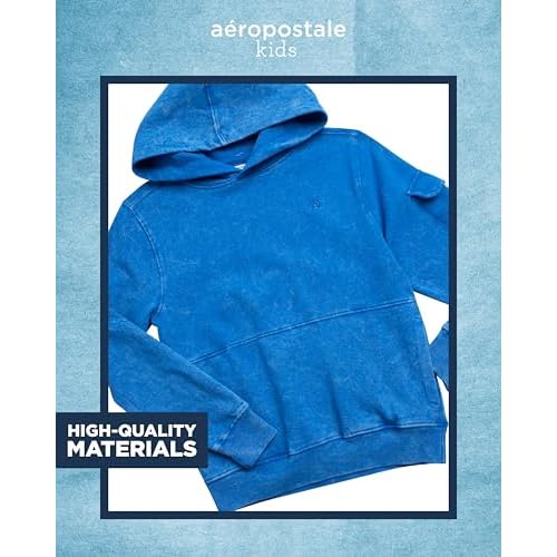 AEROPOSTALE Boys Hoodie - Cozy Soft Fleece Pullover Hoodies for Boys with Sleeve Pocket - Trendy Kids Sweatshirts (Size 8-16)