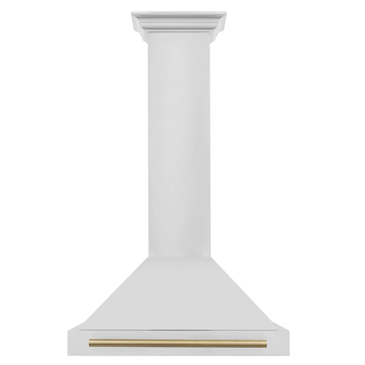 ZLINE 30" Autograph Edition Stainless Steel Range Hood with Stainless Steel Shell and Champagne Bronze Accents