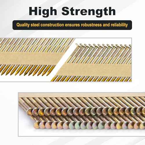 meite 30 Degree Framing Nails 3-Inch x .120-Inch, Ring Shank, Electro-Galvanized Coated, Paper Tape Collated, Offset Round Head Framing Nails for 30-34 Degree Framing Nailers (1,000 Counts)