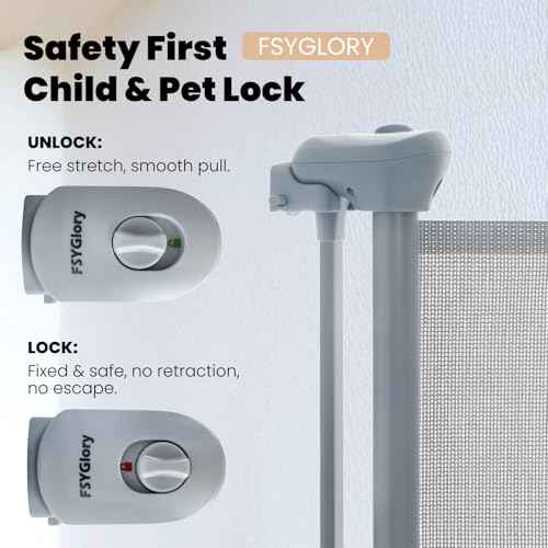 Retractable Baby Gate, 55¡± Wide Mesh Safety Gate for Babies and Pets, 34¡± Tall, Easy One-Handed Use, Indoor & Outdoor Stair, Doorway, Hallway Fence