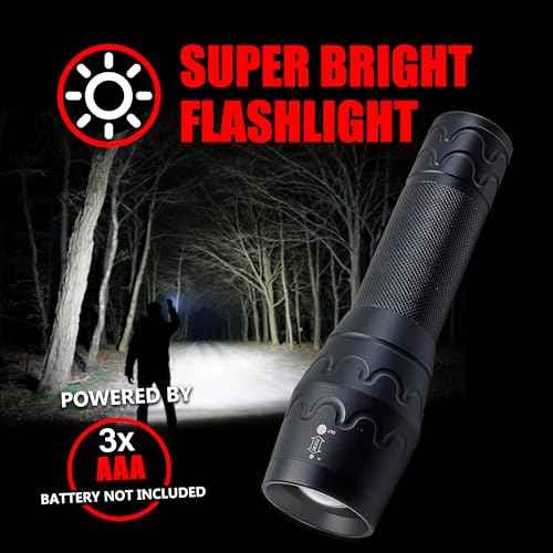 Single Mode High Lumens Led Flashlight for Outdoor Camping Hiking Emergency,2-Pack