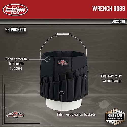 Bucket Boss Wrench Boss Bucket Tool Organizer in Black, AB30020