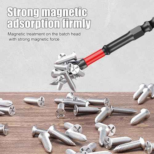 FPH2 Impact Screwdriver Bit Set, S2 Steel 65mm & 110mm Slotted Heads 1/4 inch Hex Shank, CNC Machined Tips with Magnetism, Cross Slot Screw Driver Drill Bits Used on Electricians