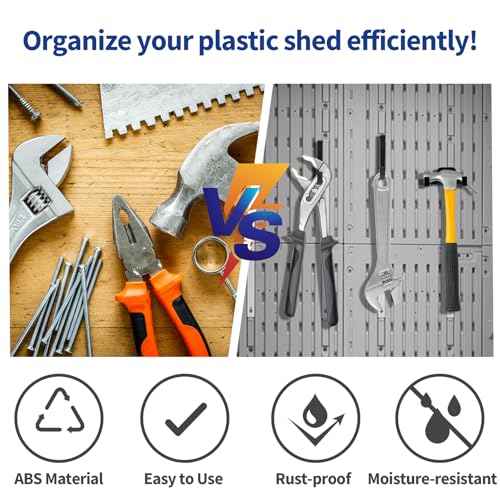 6Pcs Storage Shed Hooks for Suncast/Craftsman, J-Shape and U-Shape Suncast Shed Accessories, Premium ABS Garden Garage Storage Organization, Shed Shelves for Hanging Shed Organization Supplies