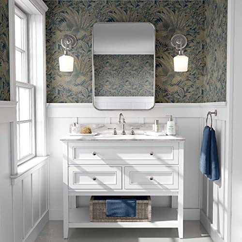 Tommy Bahama - Peel and Stick Wallpaper, Tropical Peel and Stick Wallpaper for Bedroom, Powder Room, Kitchen, Vinyl, 30.75 Sq Ft Coverage (Bahamian Breeze Collection, Denim)