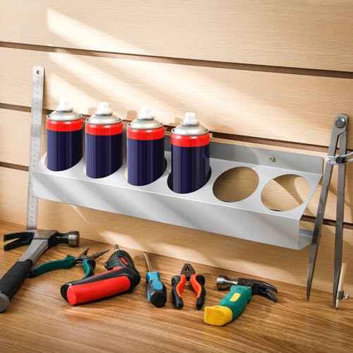 Tandefio Spray Can Holder Wall Mount Spray Bottle Holder Aerosol Can Holder Metal Paint Can Organizer Spray Can Rack for Garage Enclosed Trailer Shop Workspace Storage