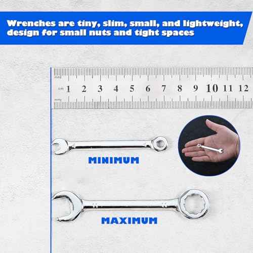 4mm Metric Mini Wrench Set, 10-Piece, High Carbon Steel, Chrome Plated