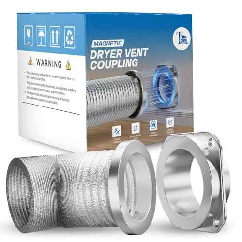 Magnetic Dryer Vent Coupling DV180 - Airtight Seal, Quick-Connect & Easy Clean, Strong Magnet Self-Alignment, Includes 4" Duct and two Clamps