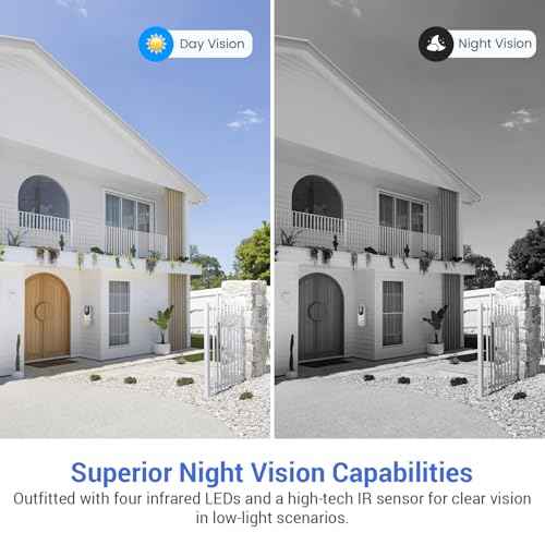 1080p Wireless Video Doorbell Camera for Home Security, Battery Powered, Live View, Cloud Storage, AI Human Detection, Night Vision, Two Way Audio, Indoor Outdoor Surveillance, 2.4G Wi-Fi only