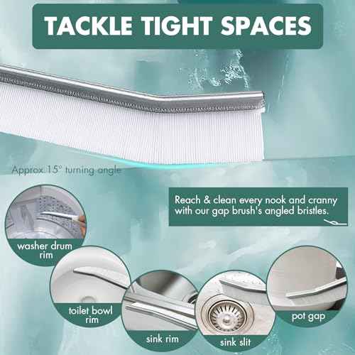 IBB 3PCS Hard Bristle Crevice Cleaning Brush, Small Cleaning Brush for Household Use, Thin & Hard to Reach Gap Cleaning Brushes, Bristled Crevice Brush for Kitchen Sink, Bathroom Tiles & Window Track