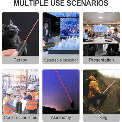 [2 Packs] Red Light Flashlight, Long Distance USB Rechargeable Tactical Beam with Star Cap Adjustable Effect for Outdoor Journeys, Presentations, TV/LED/LCD Screens, and Stargazing