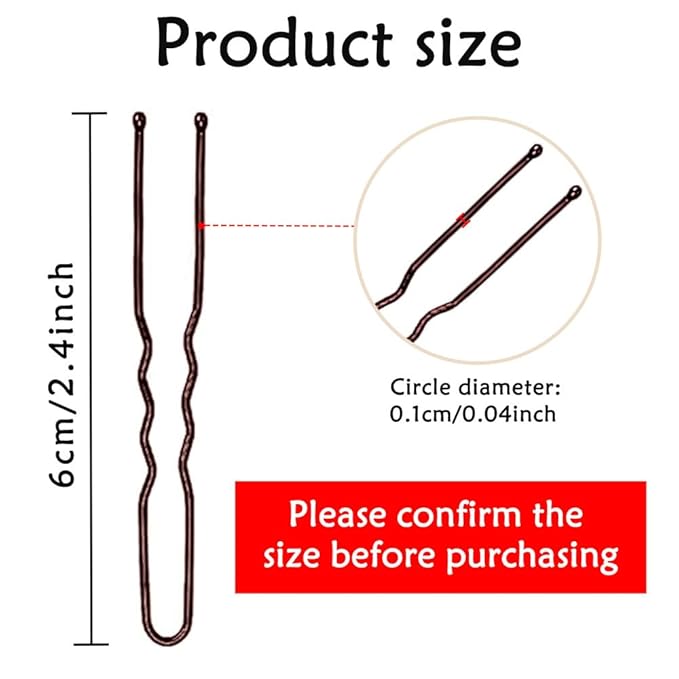 330 Count U Shaped Hair Pins Brown, YINGFENG 2.4inch Brown Bun Pins Bun Hair Pins for Women Girls with Storage Box, Hair Accessories for All Women Hair Types
