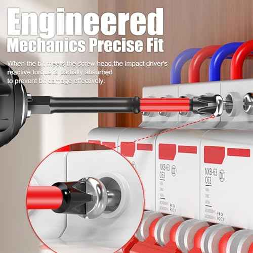 FPH2 Impact Screwdriver Bit Set, S2 Steel 65mm & 110mm Slotted Heads 1/4 inch Hex Shank, CNC Machined Tips with Magnetism, Cross Slot Screw Driver Drill Bits Used on Electricians