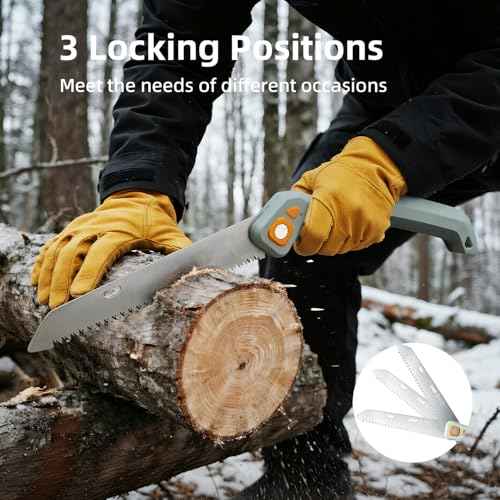 PrunePro Folding Saw Pruning Hand Saw for Wood Cutting with Triple-Cut SK5 Blade Camping Saw for Tree Trimming Gardening Work Foldable Saws