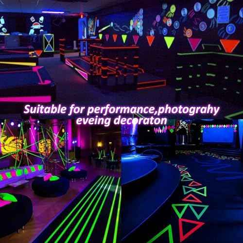 Neon Gaffer Cloth Tape,6 Colors Black Light Tape Sets,Fluorescent UV Blacklight Glow in The Dark Tape for UV Party (0.6 inch x 16.5 feet)