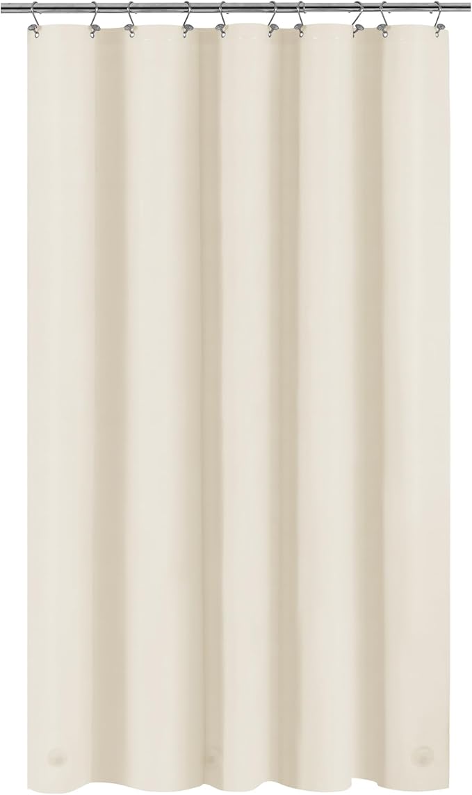 Barossa Design 54W x 78H Stall Shower Curtain Liner Beige - Waterproof Lightweight PEVA Plastic Shower Liner with 3 Magnets & Metal Grommets - Beige