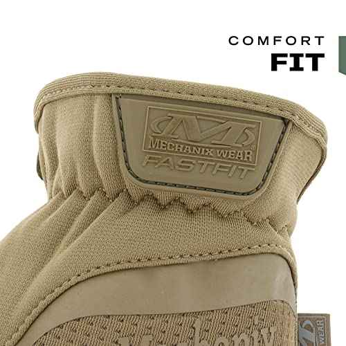 Mechanix Wear: FastFit Tactical Gloves with Elastic Cuff for Secure Fit, Work Gloves with Flexible Grip for Multi-Purpose Use, Durable Touchscreen Capable Safety Gloves for Men (Brown, Large)