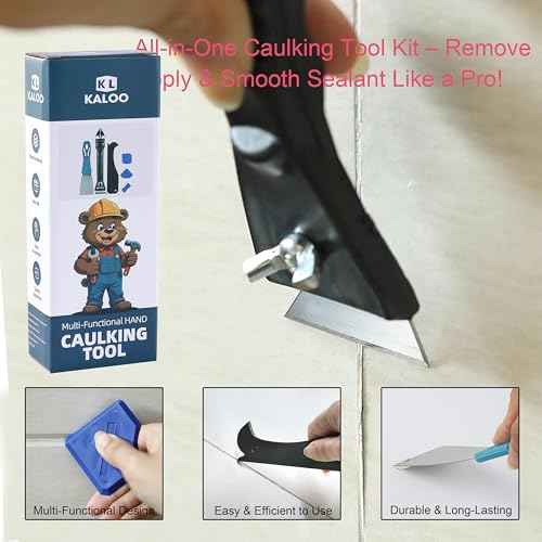 Silicone Caulk Remover Tool Kit, Grout Caulk Removal Tool, Putty Knife Scraper, 3 Glass Glue Corner Scrapers, Great for Kitchen Sinks, Bathroom and Window Frame
