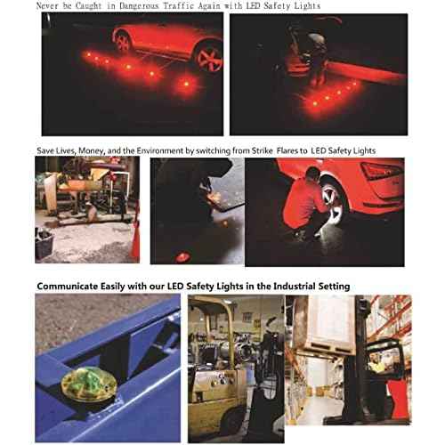 3 Pack LED Road Flares Roadside Flashing Emergency Lights Beacon luminous with Magnetic Base for Vehicle and Outdoor Sports.(Red)
