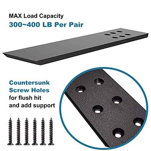 Countertop Support Bracket 4 Pack 14" Lx 2.5" W Hidden Black Knee Wall Support Countertop Bracket 3/8" Thick Heavy Duty for Quartz/Granite/Wood/Concret Countertops Screws Included